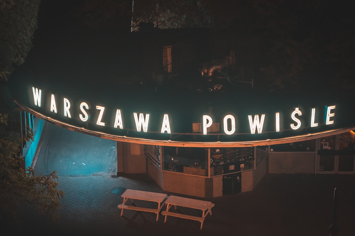 Warsaw Rising Museum exterior with memorial plaques and exhibits, Poland