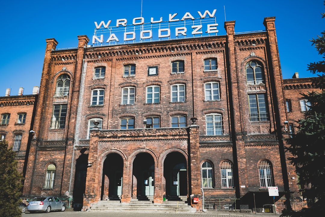 Wrocław Nadodrze brick building, the heart of the city's creative dining and bar district, Poland